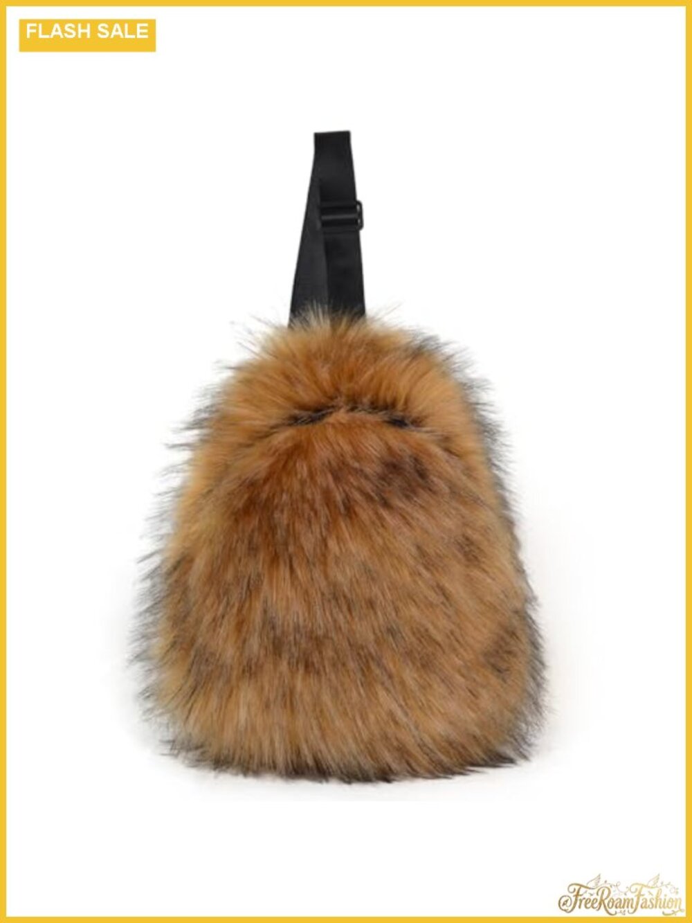 Faux Fur Fluffy Sling Crossbody Bag with Adjustable Strap for Travel Hiking